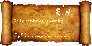 Reichenberg Avarka névjegykártya